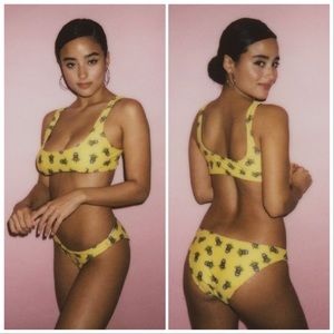 NWT Novel Piña Polka Lucy Reversible Bikini Top  sz S